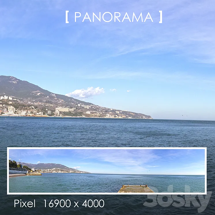 Set of panoramas of the promenade 3DS Max