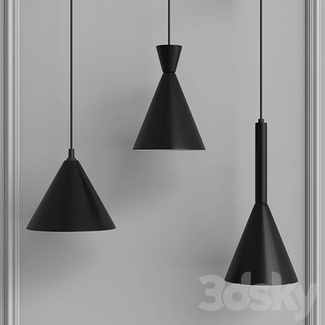 Set of pendant lamps of the Crown series by NB Light 3DSMax File