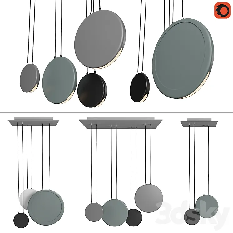 Set of pendant lights in the Scandinavian style_2 3DS Max