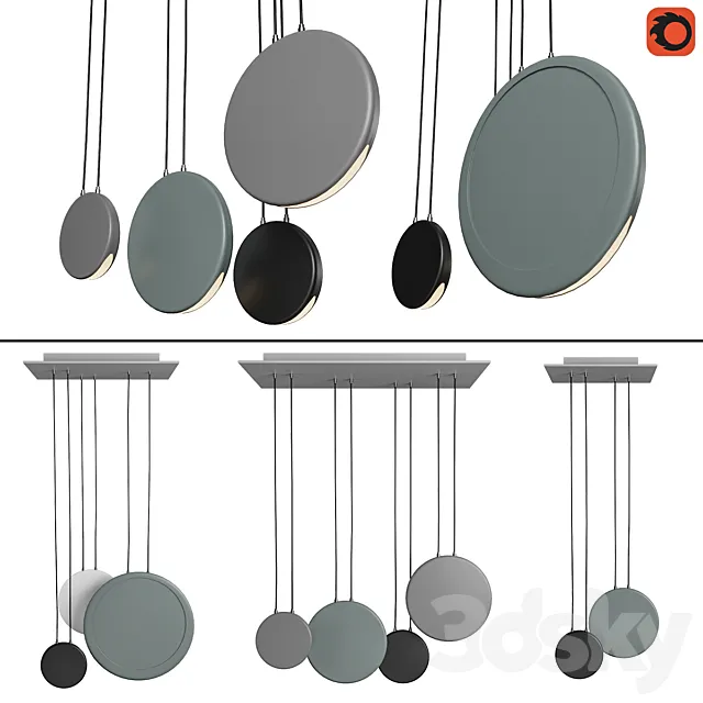 Set of pendant lights in the Scandinavian style_2 3DSMax File