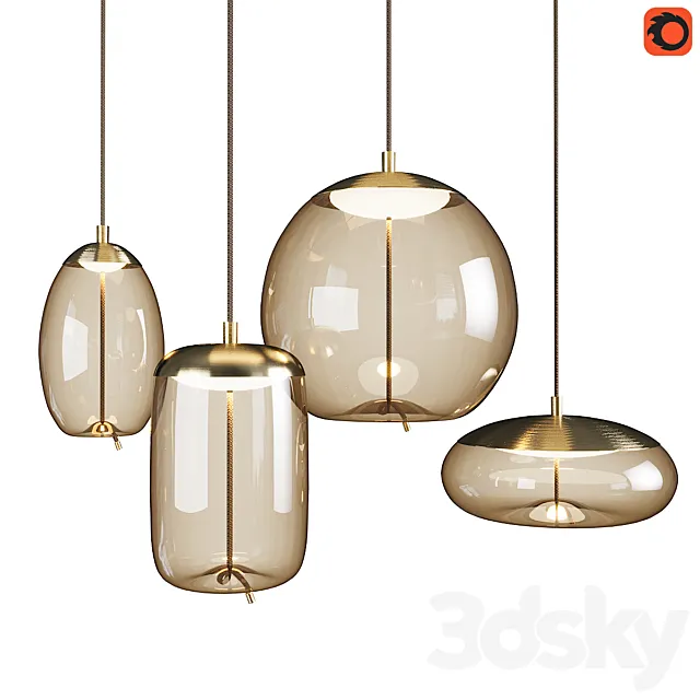 Set of pendant lights Knot Brokis_2 3ds Max