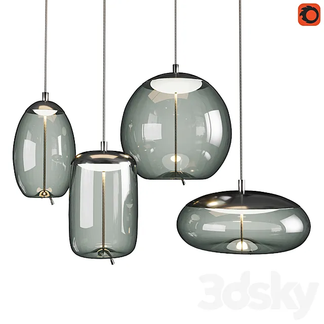 Set of pendant lights Knot Brokis_3 3ds Max