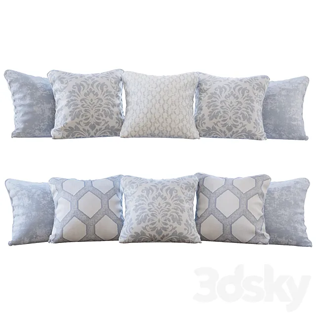 Set of pillows with Jab Damasco 01 fabrics (Pillows Jab Damasco 01 YOU) 3ds Max