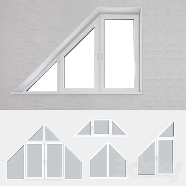 Set of plastic windows 14 3DS Max Model