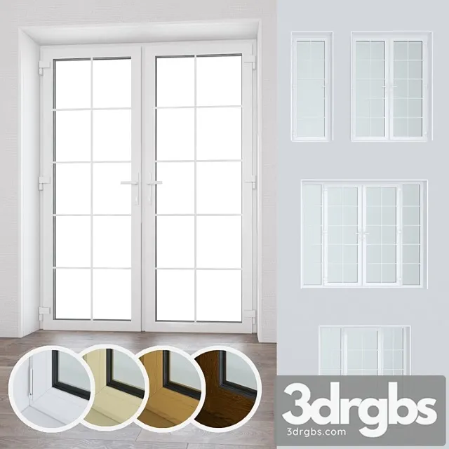 Set of plastic windows and doors 15 3dsmax Download