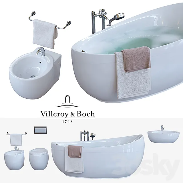 Set of plumbing Villeroy & Boch Aveo 3DSMax File