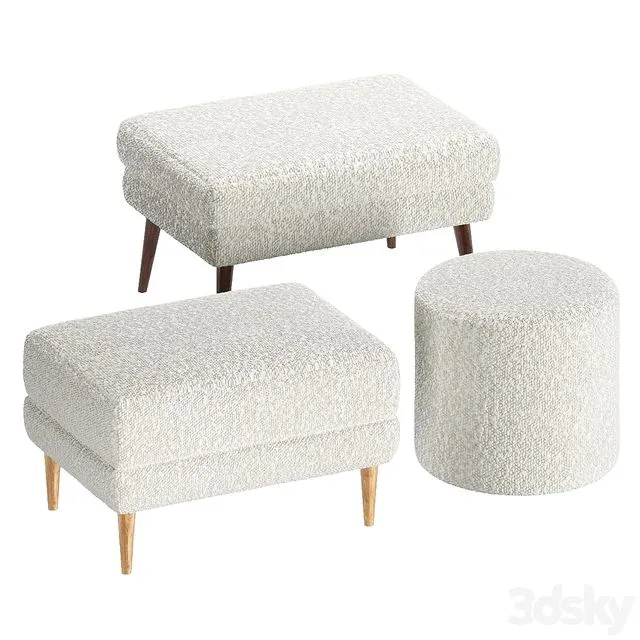 Set of Poufs La Redoute Interieurs 3dsMax Model