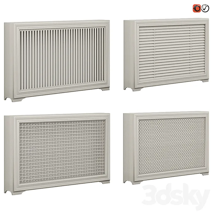 Set of radiator screen decorative_02 3DS Max
