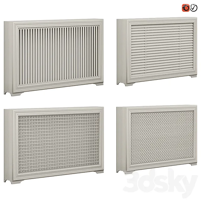 Set of radiator screen decorative_02 3DSMax File