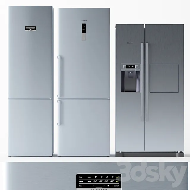 Set of refrigerators BOSCH 3DS Max Model