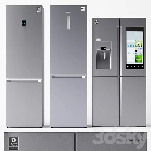 Set of refrigerators Samsung 2 3ds Max