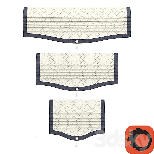 Set of Roman curtains ARISSA 3ds Max