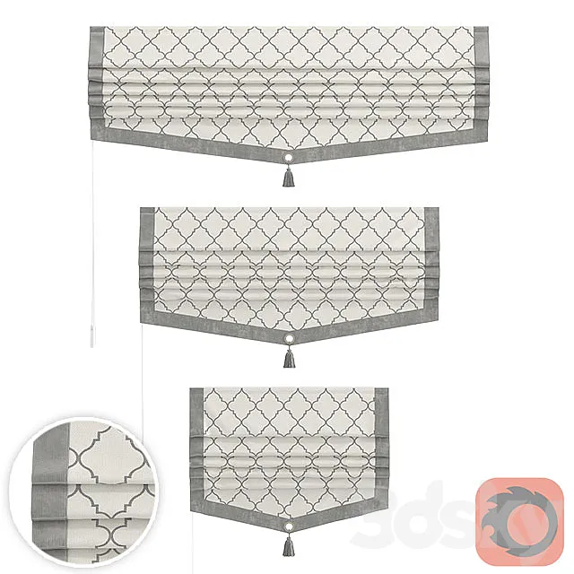 Set of Roman curtains MARIT (ISLA) 3ds Max