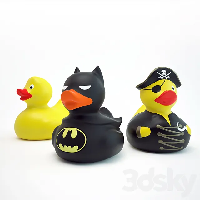 Set of rubber ducks for the bathroom 3DS Max Model