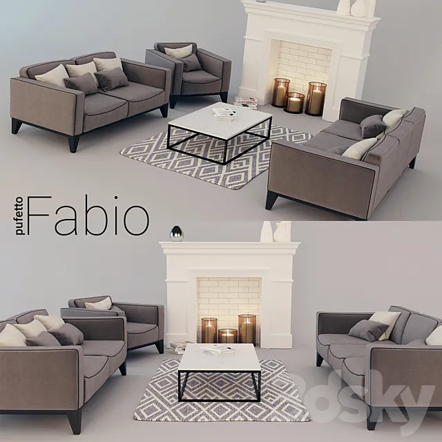 Set of sofas Fabio 3DSMax File