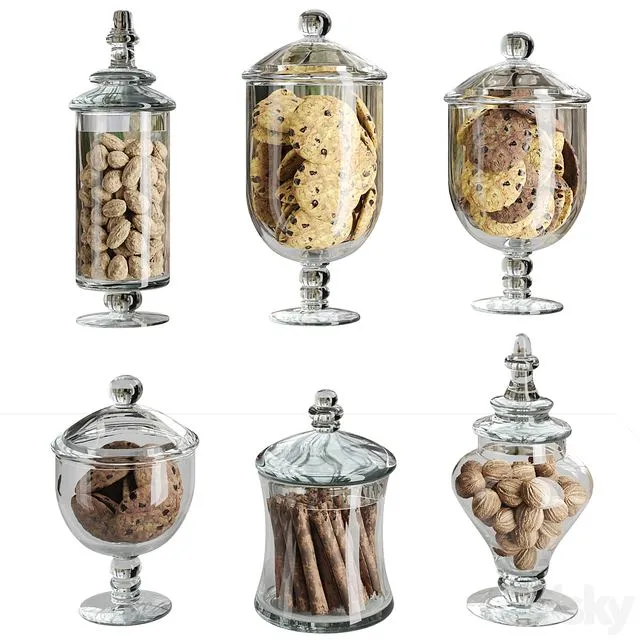 Set of sweets in a cafe or kitchen 3dsMax Model