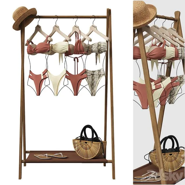Set of swimwear and beach accessories for the store 3dsMax Model