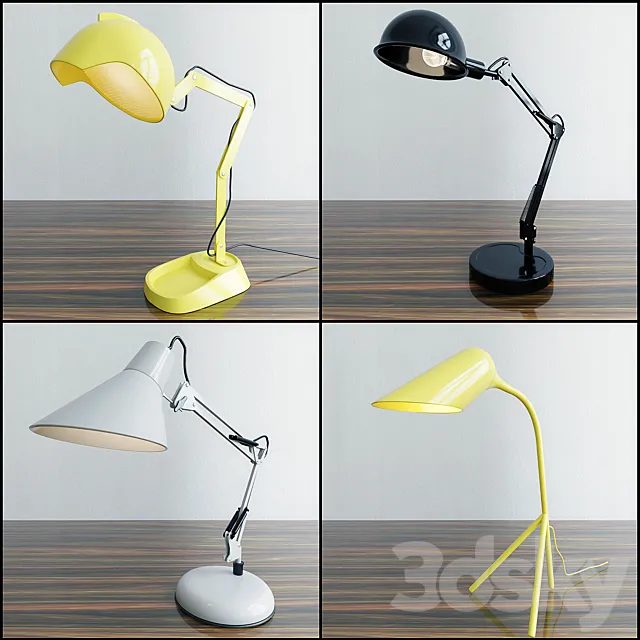Set of table lamps 3DSMax File