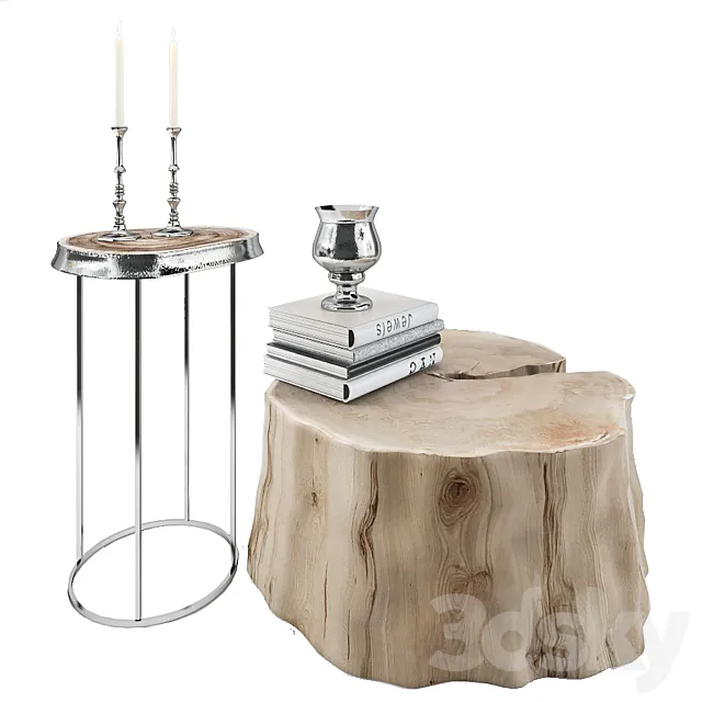 Set of tables from slabs 3ds Max