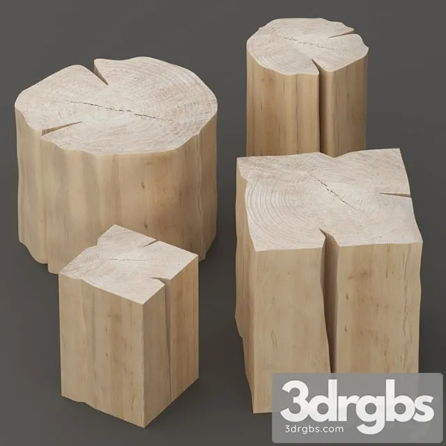 Set of tables from stumps. 2 3dsmax Download