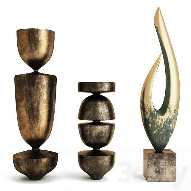 Set of three sculptures 2 3DS Max Model