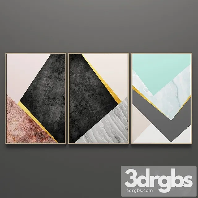 Set of triptych paintings 57 3dsmax Download