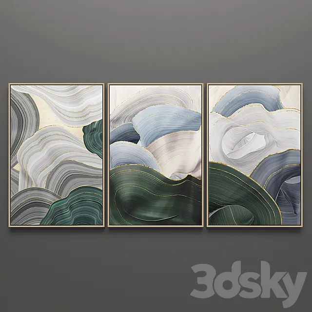 Set of triptych paintings 6 3DSMax File