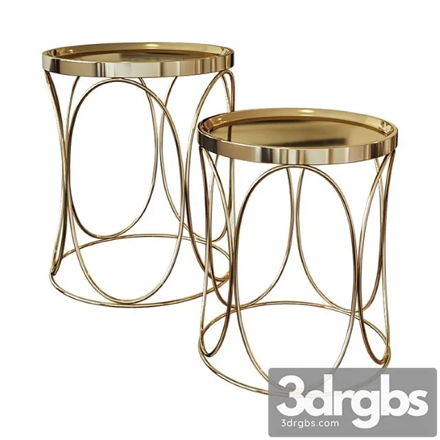 Set Of Two Coffee Tables With Metal Table Top A79100090 3dsmax Download