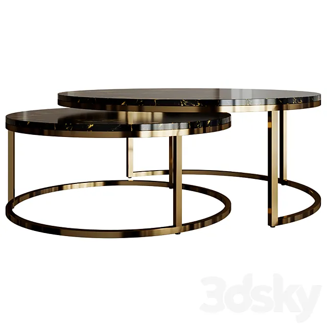 Set of two Wire coffee tables 3ds Max