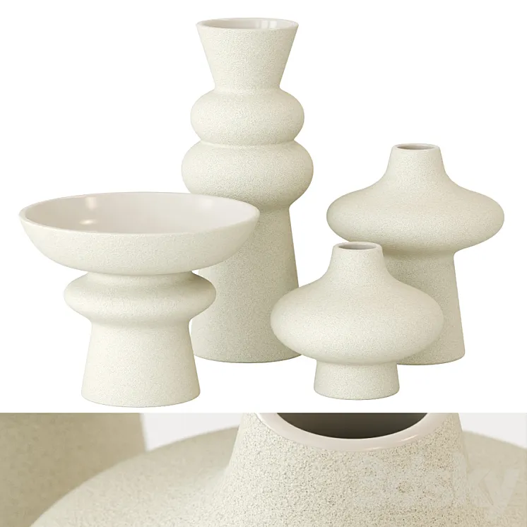 Set of vases H&M 3DS Max Model