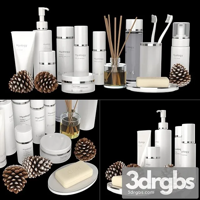 Set of White Cosmetics 3dsmax Download