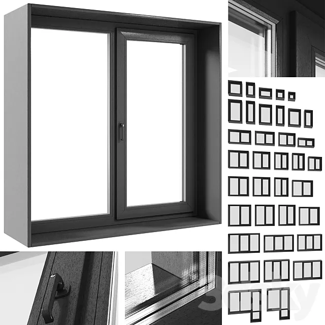 Set of windows and loggias (minimalism) 3DS Max Model