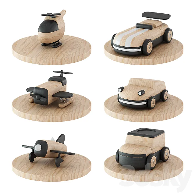 Set of wooden toys from S2VICTOR 3DS Max Model