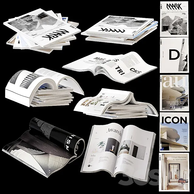 Set of wrapped and open journals 3DSMax File