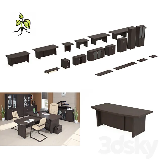 Set Office furniture “master” 3ds Max