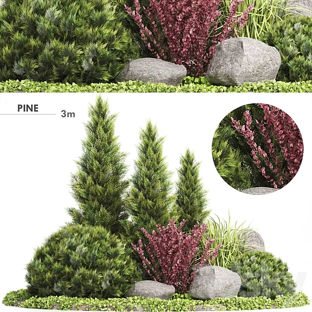 Set Plants 223 – Outdoor Garden 3DS Max Model