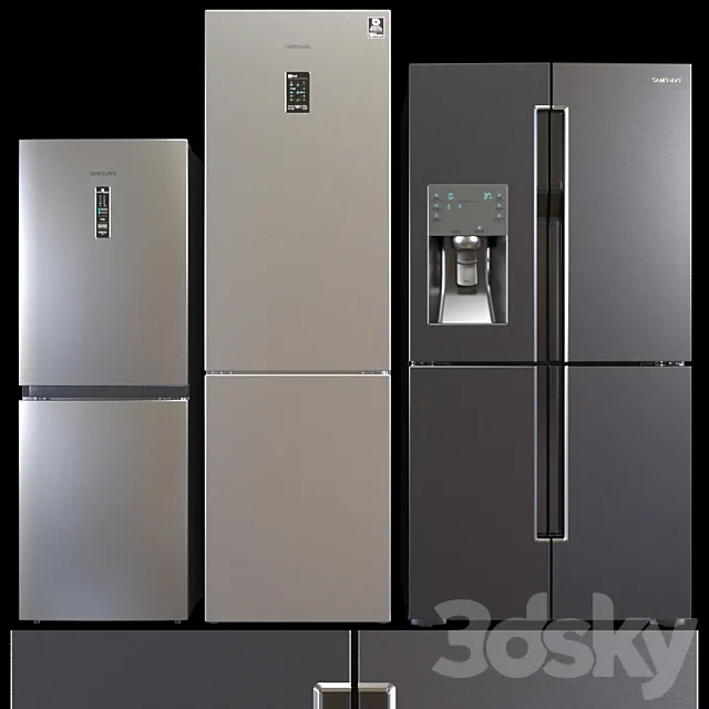 Set refrigerator Samsung 3ds Max