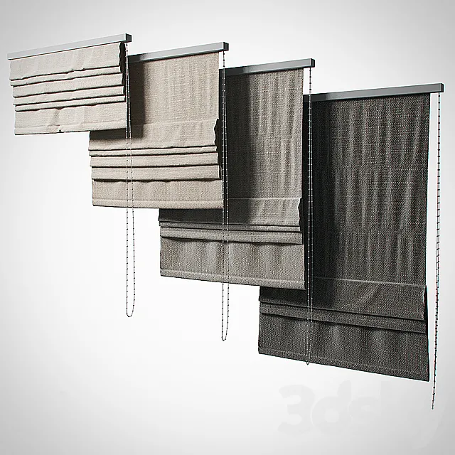 Set Roman blinds (4 stages 3 colors) 3DS Max Model