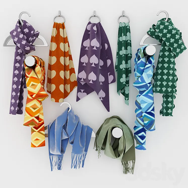 Set scarf hangers 3DS Max