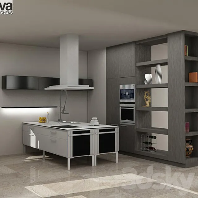 set scene Binova kitchens 3DSMax File
