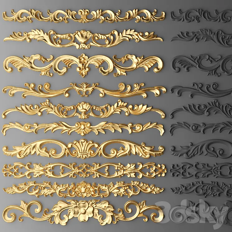 Set stucco decoration 3DS Max