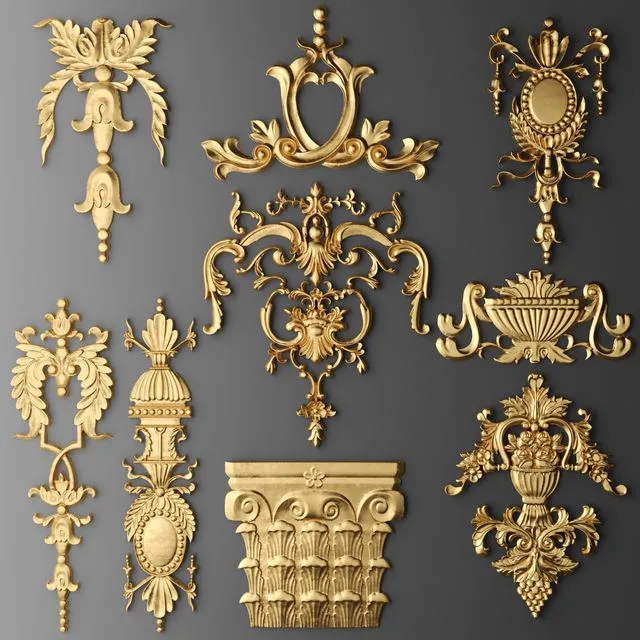 Set stucco decoration 839 3dsMax Model