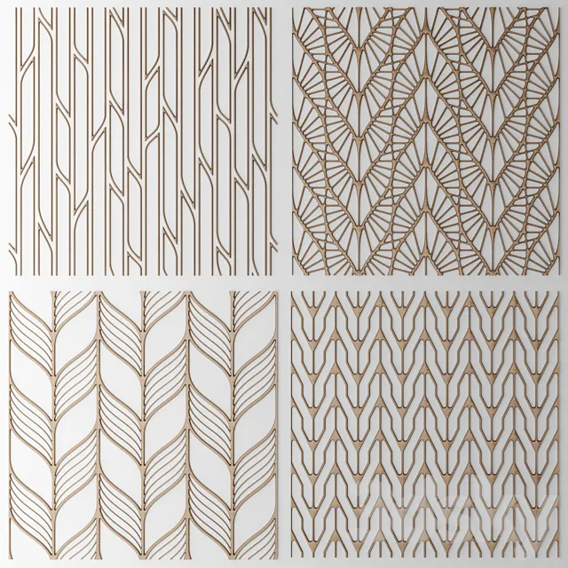 Set. The grille panel.Lattice panel pattern art abstraction decorative interior wall decor 3DS Max Model