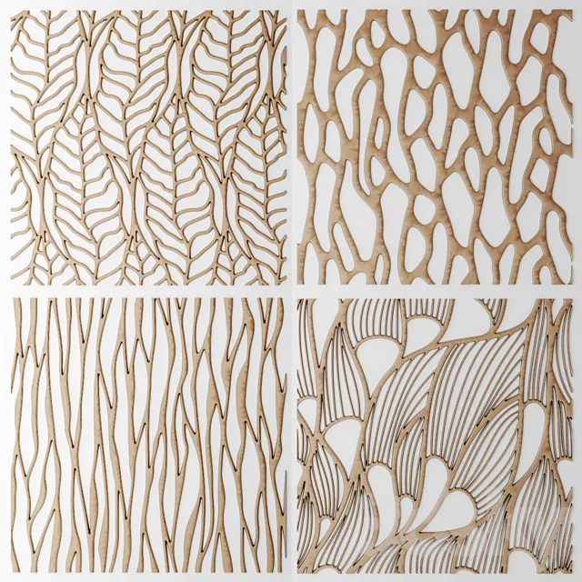 Set. The grille panel. Lattice. panel. pattern. art. abstraction. decorative. interior. wall decor 3DSMax File