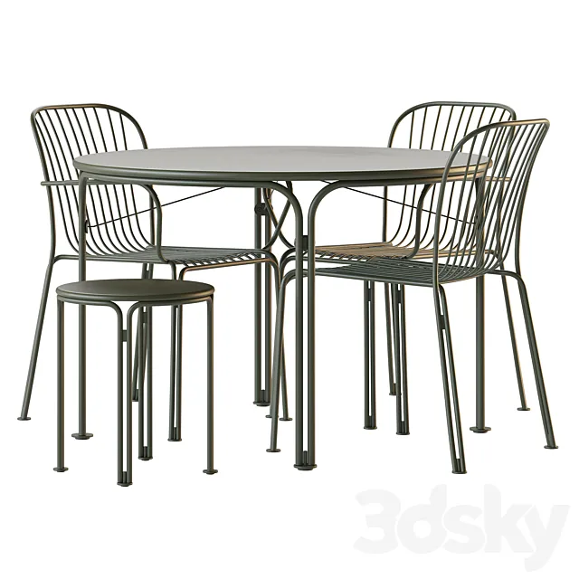 SET THORVALD DINING TABLE AND CHAIRS 3ds Max