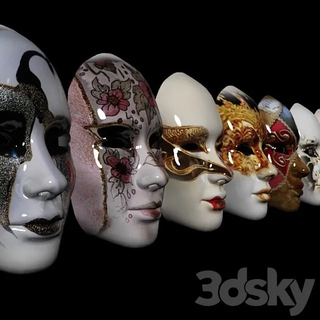 Set Venetian masks 3DSMax File