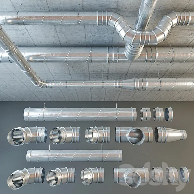 Set ventilation pipes 3DSMax File