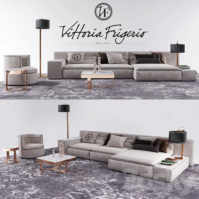 Set Vittoria Frigerio Sofa Serbelonni 3ds Max