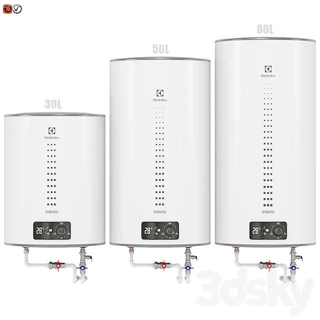 Set Water heater Electrolux EWH Interio 3ds Max