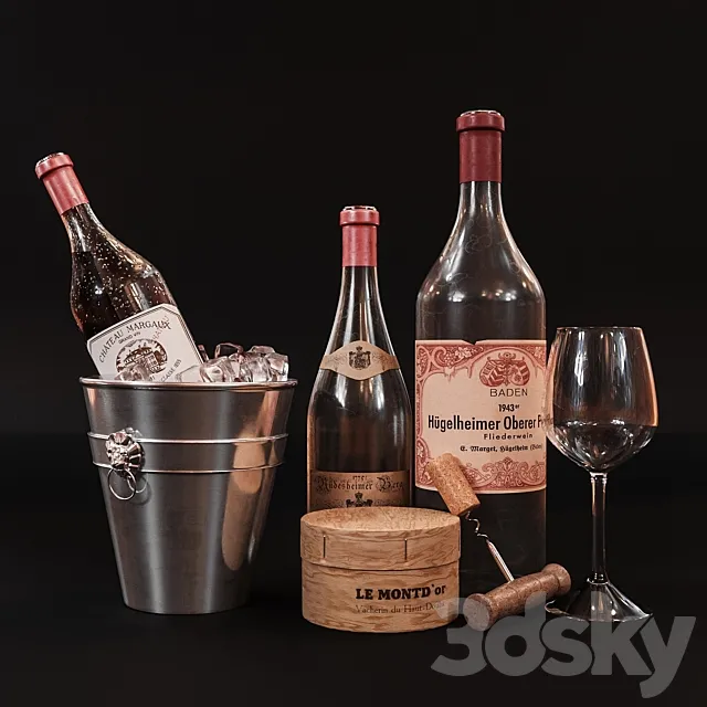 Set wine. decorative 3DSMax File